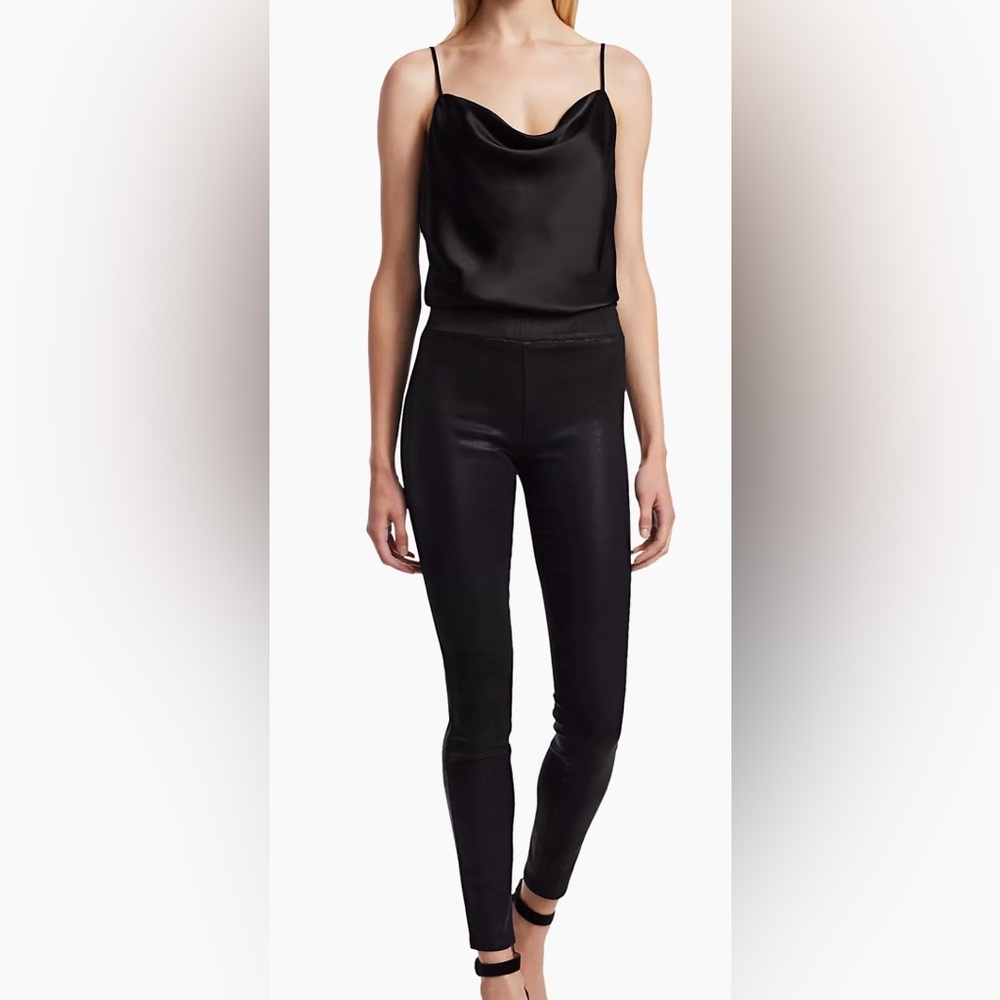l'agence high waisted black coated skinny leather legging. Size xs